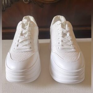 Hayes Snake Embossed Leather Platform Sneaker